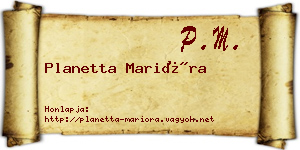 Planetta Marióra névjegykártya